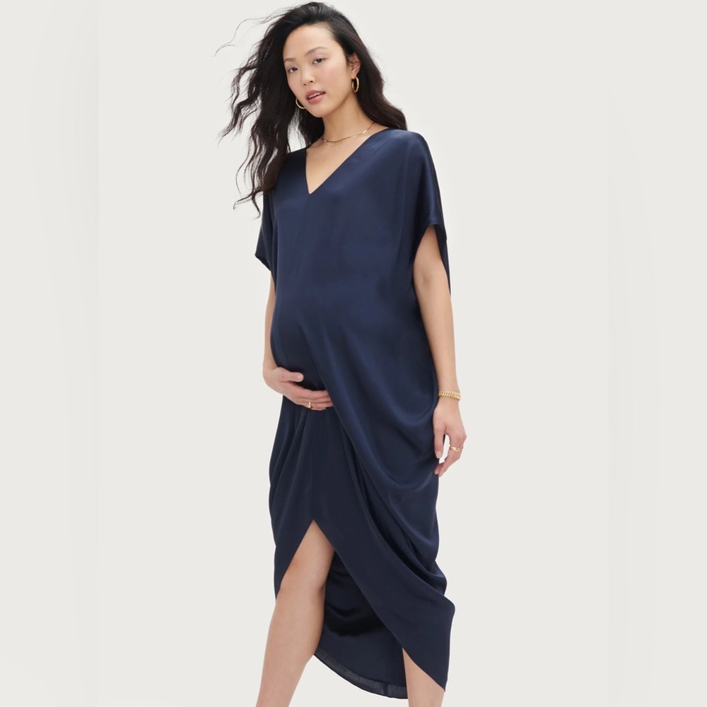 Hatch maternity Riviera dress in navy